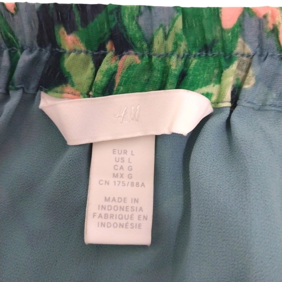 H & M Floral Maxi Skirt w Slit Sz L - Picture 6 of 6